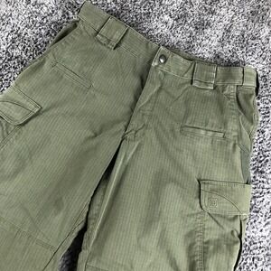 5.11 Tactical Cargo Pants Mens 34x32 Green Ripstop Workwear Outdoor Hiking